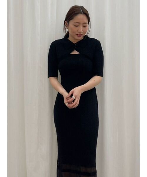 nana　クロップドカーデセットニットワンピース セール】クロップドカーデセットニットワンピース（ワンピース