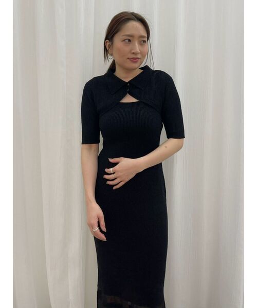 nana　クロップドカーデセットニットワンピース セール】クロップドカーデセットニットワンピース（ワンピース