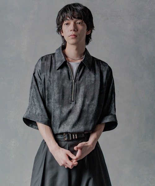 ブラウス シャツ ハーフZIPルーズシャツ レディース SET UP対応】DABOルーズハーフZIPシャツ(HARE)（シャツ/ブラウス