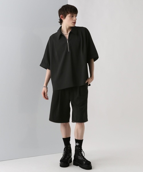 ブラウス シャツ ハーフZIPルーズシャツ レディース SET UP対応】DABOルーズハーフZIPシャツ(HARE)（シャツ/ブラウス