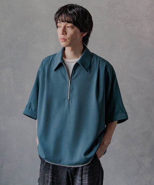 ブラウス シャツ ハーフZIPルーズシャツ レディース SET UP対応】DABOルーズハーフZIPシャツ(HARE)（シャツ/ブラウス
