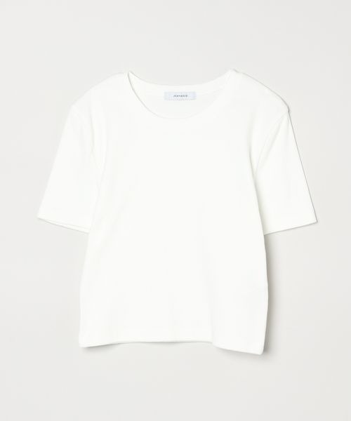 JEANASIS（ジーナシス）の「コンパクトリブTEE SS/450938（Tシャツ/カットソー・レディース・ホワイト/グレー系その他/ブラック・FREE）」の2枚目の写真