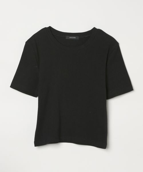 JEANASIS（ジーナシス）の「コンパクトリブTEE SS/450938（Tシャツ/カットソー・レディース・ホワイト/グレー系その他/ブラック・FREE）」の3枚目の写真