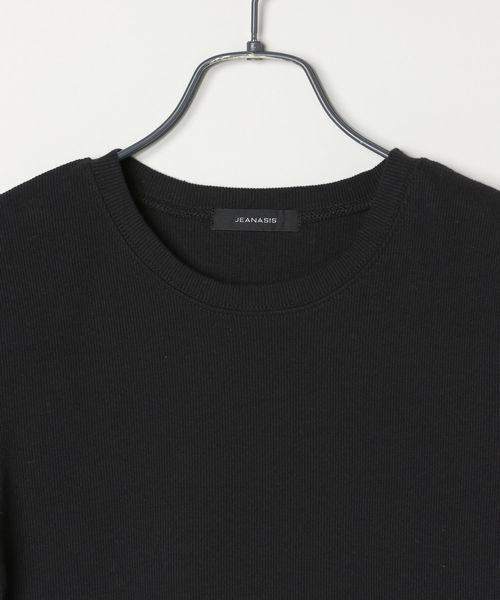 JEANASIS（ジーナシス）の「コンパクトリブTEE SS/450938（Tシャツ/カットソー・レディース・ホワイト/グレー系その他/ブラック・FREE）」の10枚目の写真
