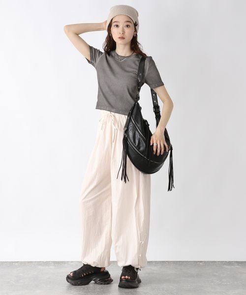 JEANASIS（ジーナシス）の「コンパクトリブTEE SS/450938（Tシャツ/カットソー・レディース・ホワイト/グレー系その他/ブラック・FREE）」の18枚目の写真