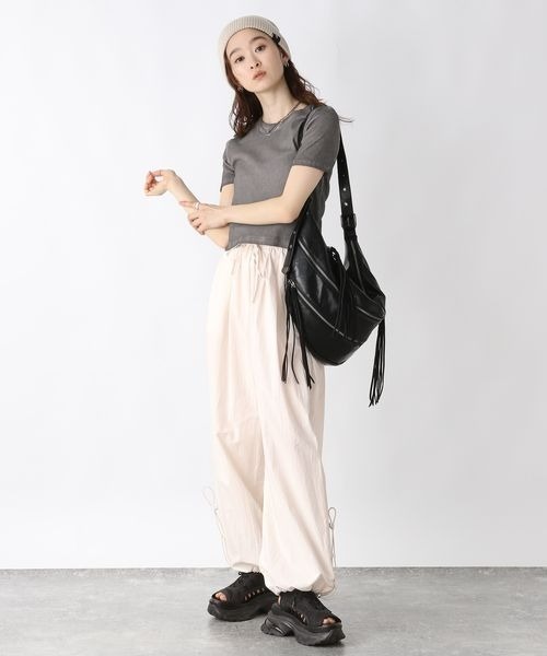 JEANASIS（ジーナシス）の「コンパクトリブTEE SS/450938（Tシャツ/カットソー・レディース・ホワイト/グレー系その他/ブラック・FREE）」の19枚目の写真