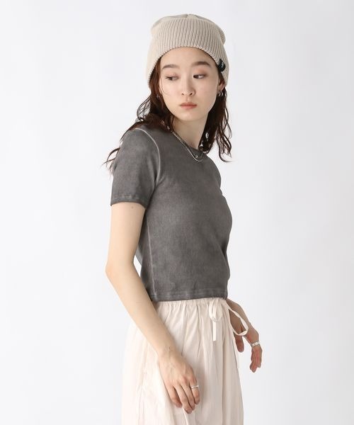 JEANASIS（ジーナシス）の「コンパクトリブTEE SS/450938（Tシャツ/カットソー・レディース・ホワイト/グレー系その他/ブラック・FREE）」の22枚目の写真