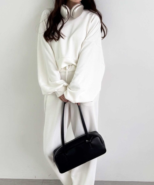 GeeRA（ジーラ）の「ダブルウエストワイドスウェットパンツ（スウェットパンツ・レディース・ブラック/オートミール/オフホワイト・LARGE/MEDIUM）」の16枚目の写真