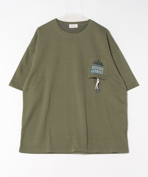 a.p.o.v.(エーピーオービー)の「a.p.o.v. パラコードデザインリバースポケットバックビッグプリントオーバーサイズTシャツ(Tシャツ/カットソー・メンズ・ホワイト/カーキ/ブラック・ONESIZE)」の13枚目の写真