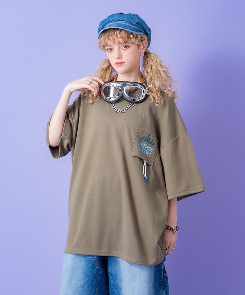 a.p.o.v.(エーピーオービー)の「a.p.o.v. パラコードデザインリバースポケットバックビッグプリントオーバーサイズTシャツ(Tシャツ/カットソー・メンズ・ホワイト/カーキ/ブラック・ONESIZE)」の11枚目の写真
