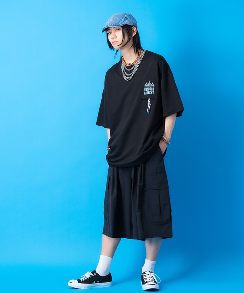 a.p.o.v.(エーピーオービー)の「a.p.o.v. パラコードデザインリバースポケットバックビッグプリントオーバーサイズTシャツ(Tシャツ/カットソー・メンズ・ホワイト/カーキ/ブラック・ONESIZE)」の21枚目の写真