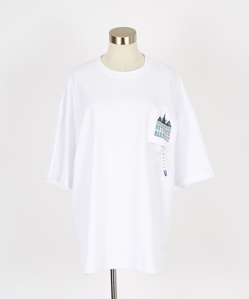 a.p.o.v.(エーピーオービー)の「a.p.o.v. パラコードデザインリバースポケットバックビッグプリントオーバーサイズTシャツ(Tシャツ/カットソー・メンズ・ホワイト/カーキ/ブラック・ONESIZE)」の16枚目の写真