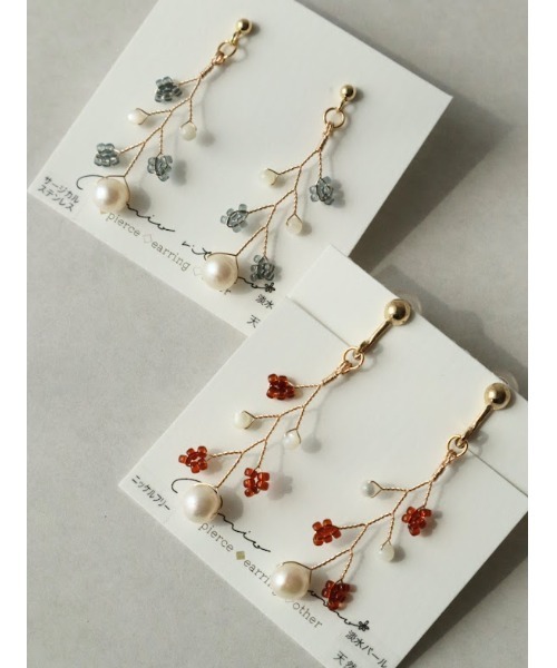 tone（トーン）の「【mio ritomo】Ice　淡水パールピアス(MA)（ピアス（両耳用）・レディース・グレー・FREE）」の7枚目の写真