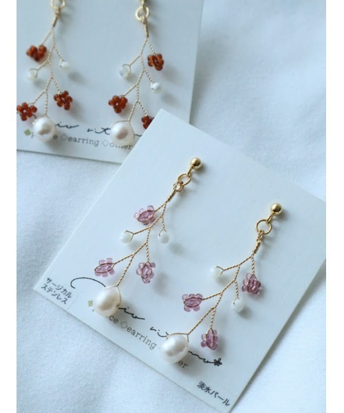 tone（トーン）の「【mio ritomo】Ice　淡水パールピアス(MA)（ピアス（両耳用）・レディース・グレー・FREE）」の9枚目の写真