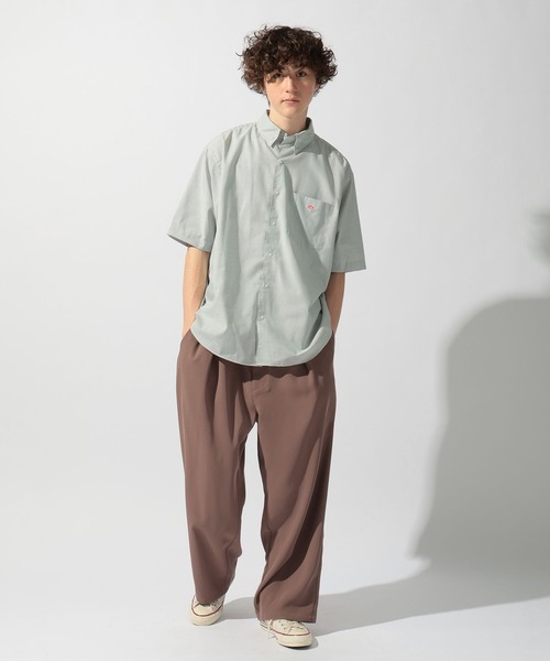本日19:00まで値下げ中[DANTON/ダントン] シャツ(無地)42 WOMEN'S OXFORD ROUND COLLAR SHORT SLEEVE PULLOVER SHIRT