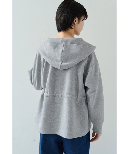 IEDIT（イディット）の「ＩＥＤＩＴ　ドロストをしぼってこなれ見え　花粉リリース機能がうれしいダブルジップパーカー（パーカー・レディース・グレー/アイボリー・L/M/LL/3L/S）」の10枚目の写真