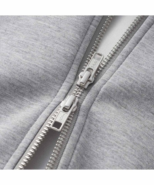 IEDIT（イディット）の「ＩＥＤＩＴ　ドロストをしぼってこなれ見え　花粉リリース機能がうれしいダブルジップパーカー（パーカー・レディース・グレー/アイボリー・L/M/LL/3L/S）」の6枚目の写真