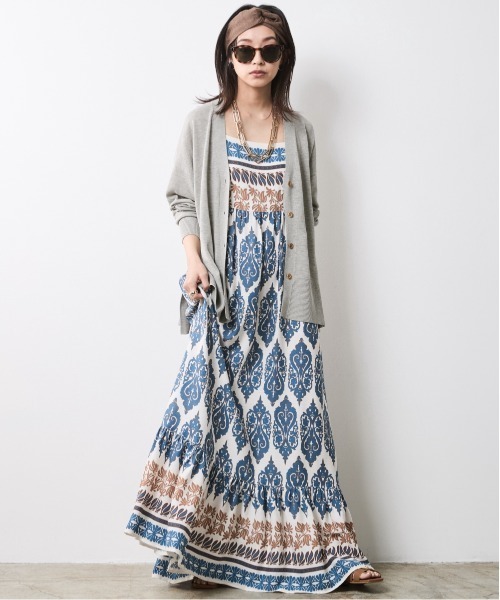 CHIC STYLE（シックスタイル）の「パネルプリントキャミソールワンピース＜大きいサイズ有＞シックスタイル（ワンピース・レディース・ブルー系/ブラック系・L/M/5L/4L/3L/LL）」の4枚目の写真