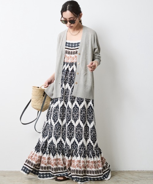 CHIC STYLE（シックスタイル）の「パネルプリントキャミソールワンピース＜大きいサイズ有＞シックスタイル（ワンピース・レディース・ブルー系/ブラック系・L/M/5L/4L/3L/LL）」の8枚目の写真