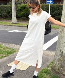 ROXY（ロキシー）の「LABYRINTH DRESS /ロキシーサイドフリンジロングTシャツワンピース（ワンピース）」