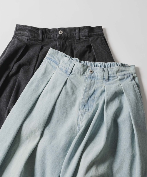 デニム・ジーパン HUECLOSET Balloon Two Tuck Wide Denim Pants 25KERO90 Two Tuck Balloon Denim Pants (2color) – SHAWNPING
