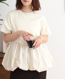 A.N.L 裾バルーンプルオーバー 半袖カットソー