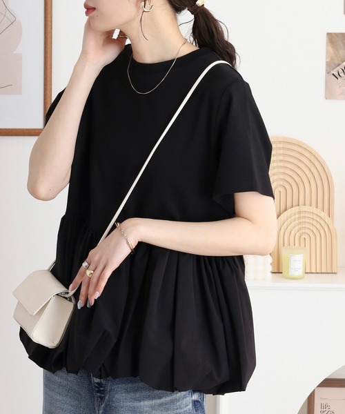 A.N.L 裾バルーンプルオーバー 半袖カットソー（Tシャツ