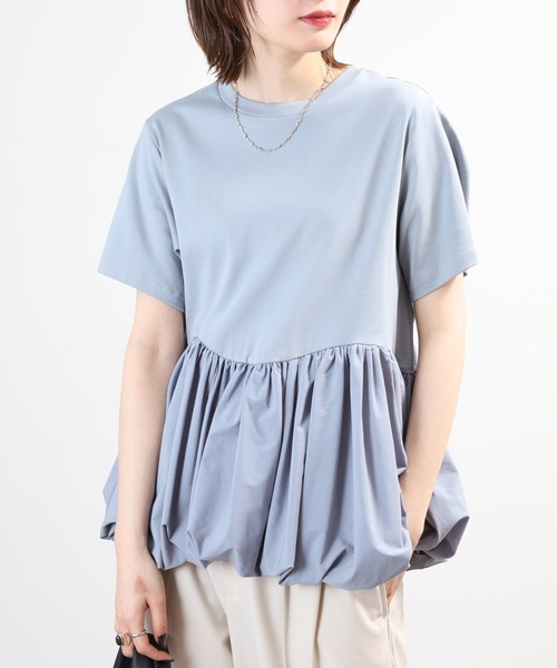 A.N.L(エーエヌエル レーベル)の「A.N.L 裾バルーンプルオーバー 半袖カットソー(Tシャツ/カットソー・レディース・ブラック/アイボリー・38)」の22枚目の写真