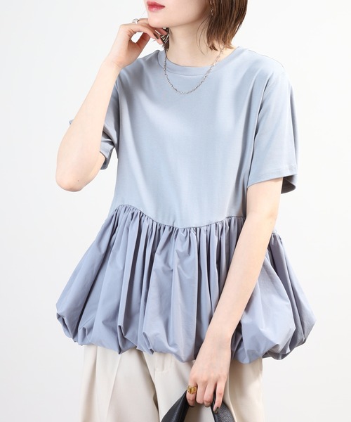 A.N.L(エーエヌエル レーベル)の「A.N.L 裾バルーンプルオーバー 半袖カットソー(Tシャツ/カットソー・レディース・ブラック/アイボリー・38)」の21枚目の写真
