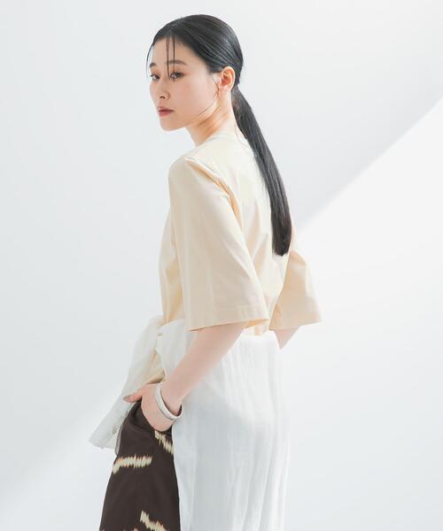 URBAN RESEARCH(アーバンリサーチ)の「スーピマコットンハーフスリーブカットソー(Tシャツ/カットソー・レディース・ホワイト/ライトベージュ/ブラック/ネイビー・FREE)」の11枚目の写真