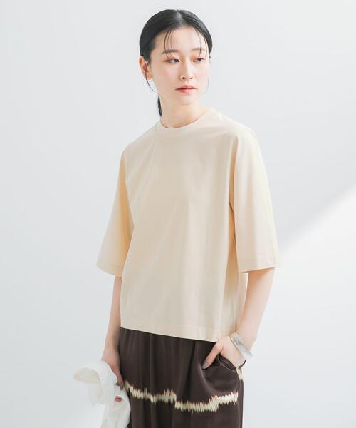 URBAN RESEARCH(アーバンリサーチ)の「スーピマコットンハーフスリーブカットソー(Tシャツ/カットソー・レディース・ホワイト/ライトベージュ/ブラック/ネイビー・FREE)」の13枚目の写真