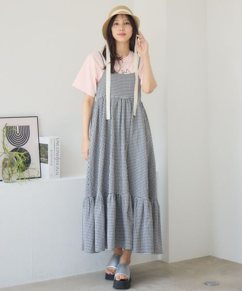 RETRO GIRL(レトロガール)の「ティアードキャミOP(ワンピース・レディース・ナチュラル/ブラック/ブラック系その他2・FREE)」の9枚目の写真