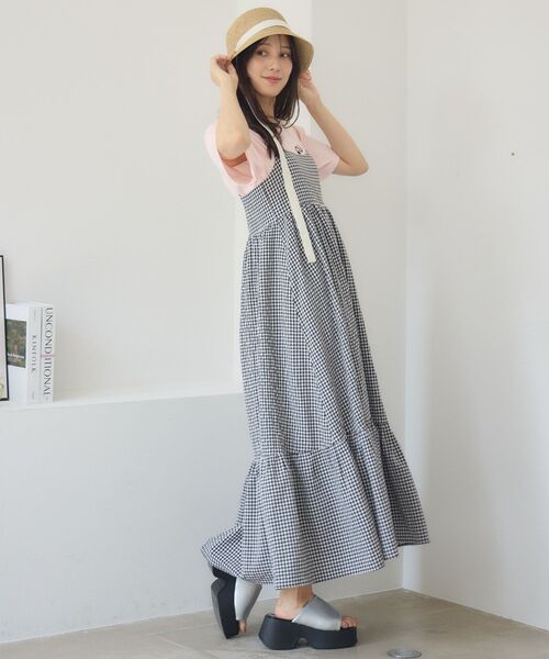 RETRO GIRL(レトロガール)の「ティアードキャミOP(ワンピース・レディース・ナチュラル/ブラック/ブラック系その他2・FREE)」の10枚目の写真