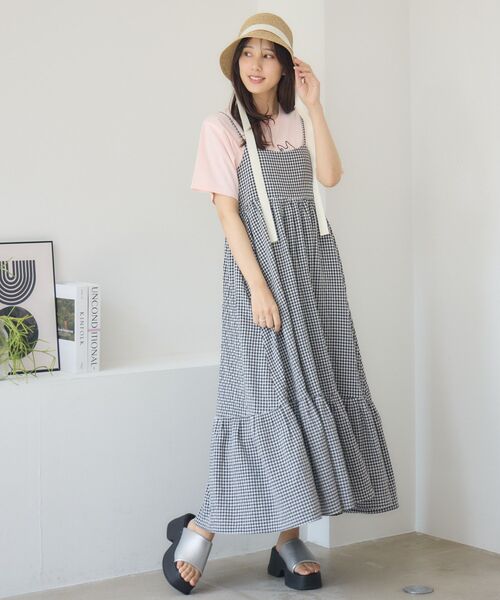 RETRO GIRL(レトロガール)の「ティアードキャミOP(ワンピース・レディース・ナチュラル/ブラック/ブラック系その他2・FREE)」の11枚目の写真