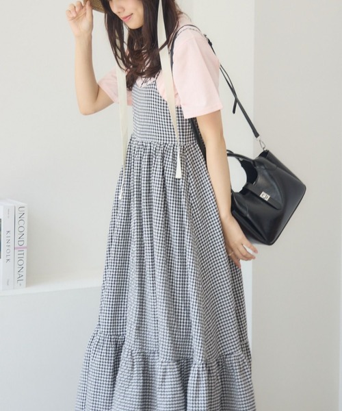 RETRO GIRL(レトロガール)の「ティアードキャミOP(ワンピース・レディース・ナチュラル/ブラック/ブラック系その他2・FREE)」の2枚目の写真