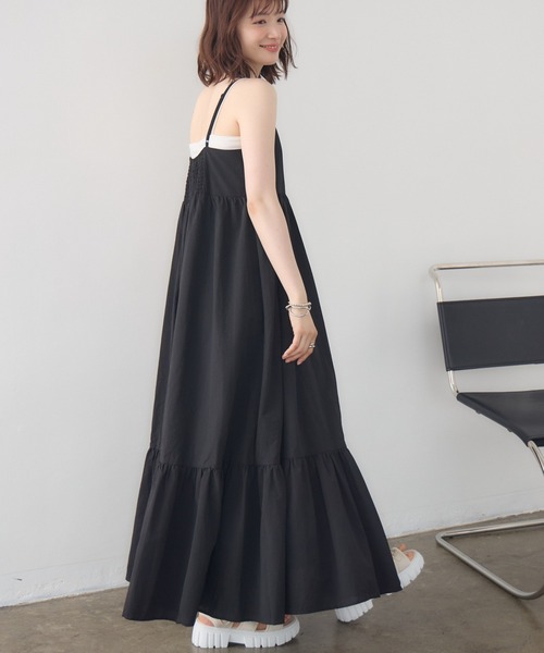 RETRO GIRL(レトロガール)の「ティアードキャミOP(ワンピース・レディース・ナチュラル/ブラック/ブラック系その他2・FREE)」の1枚目の写真