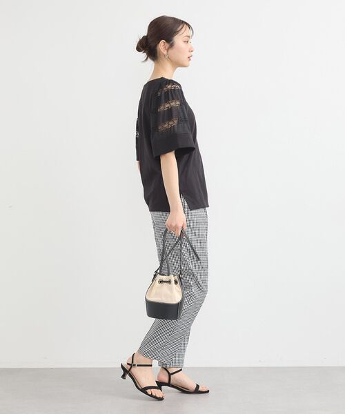 earth music&ecology(アースミュージックアンドエコロジー)の「接触冷感テーパードパンツ(スラックス・レディース・ブラック/ライトベージュ/チェック/杢グレー・M/S/L)」の16枚目の写真