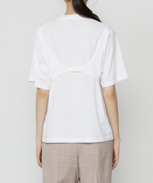 LE CIEL BLEU（ルシェルブルー）の「Tシャツウィズフックアンドアイディテール / T-Shirt with Hook and Eye Detail（Tシャツ/カットソー・レディース・ブラック/オフホワイト・36）」の6枚目の写真