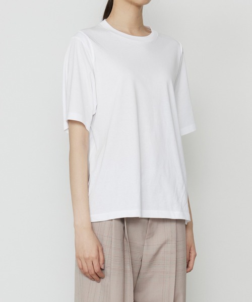 LE CIEL BLEU（ルシェルブルー）の「Tシャツウィズフックアンドアイディテール / T-Shirt with Hook and Eye Detail（Tシャツ/カットソー・レディース・ブラック/オフホワイト・36）」の5枚目の写真