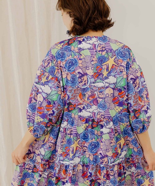 ScoLar(スカラー)の「152603:スカラーちゃん・花柄 パフスリーブ ScoLar(スカラー)の「152603:スカラーちゃん・花柄 パフスリーブ