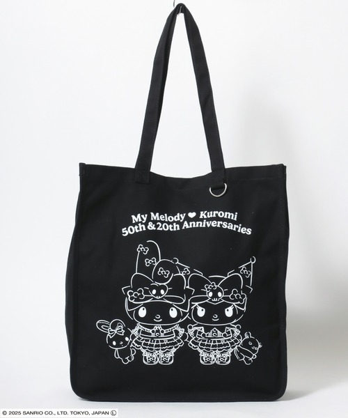 sanrio（サンリオ）の「sanrio（サンリオ）マイメロディ＆クロミ周年モデル キャラクタープリントキャンバストートバッグ/ビッグトート（トートバッグ・レディース・アイボリー/ピンク/グレー/ブラック・FREE）」の3枚目の写真