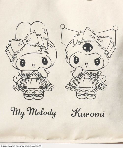 sanrio（サンリオ）の「sanrio（サンリオ）マイメロディ＆クロミ周年モデル キャラクタープリントキャンバストートバッグ/ビッグトート（トートバッグ・レディース・アイボリー/ピンク/グレー/ブラック・FREE）」の8枚目の写真