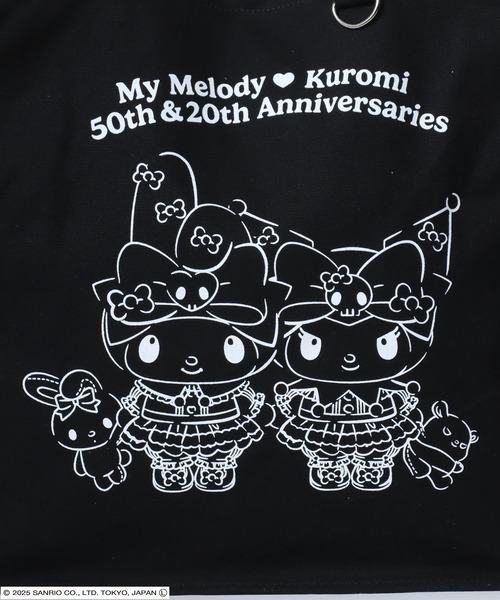 sanrio（サンリオ）の「sanrio（サンリオ）マイメロディ＆クロミ周年モデル キャラクタープリントキャンバストートバッグ/ビッグトート（トートバッグ・レディース・アイボリー/ピンク/グレー/ブラック・FREE）」の6枚目の写真