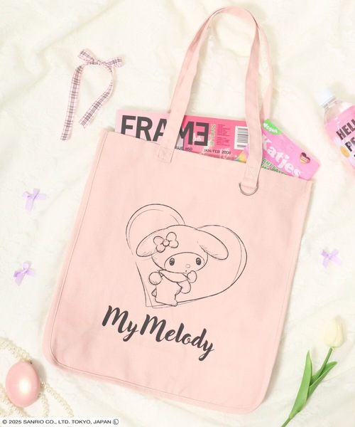 Toshl•MY MELODY  トートバッグ Amazon.com: Melody Embroidered Plush Tote Bag with Strap
