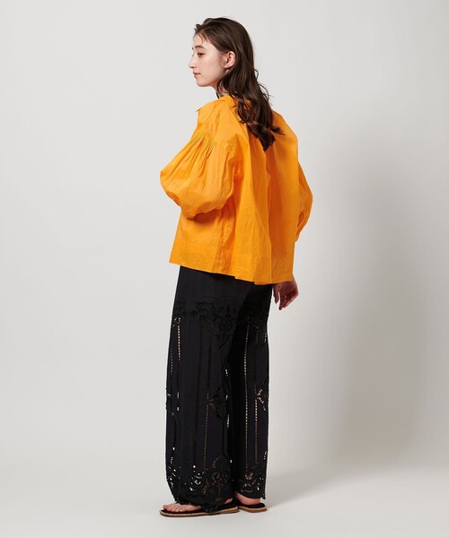 イウエンマトフ UNITED ARROWS タックブラウス オレンジブラウス イウエンマトフ UNITED ARROWS タックブラウス オレンジブラウス