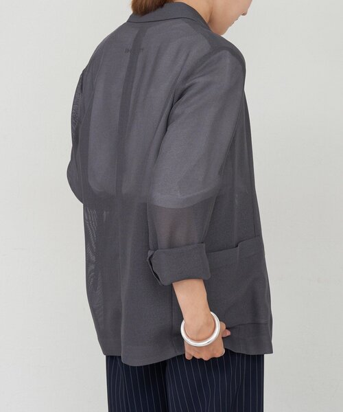 SHENERY（シーナリー）の「メッシュジャケット（テーラードジャケット・レディース・ベージュ/ネイビー/グレー・FREE）」の4枚目の写真