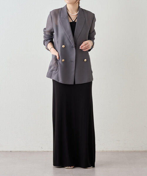 SHENERY（シーナリー）の「メッシュジャケット（テーラードジャケット・レディース・ベージュ/ネイビー/グレー・FREE）」の7枚目の写真