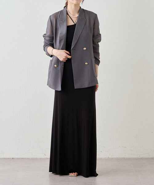 SHENERY（シーナリー）の「メッシュジャケット（テーラードジャケット・レディース・ベージュ/ネイビー/グレー・FREE）」の8枚目の写真