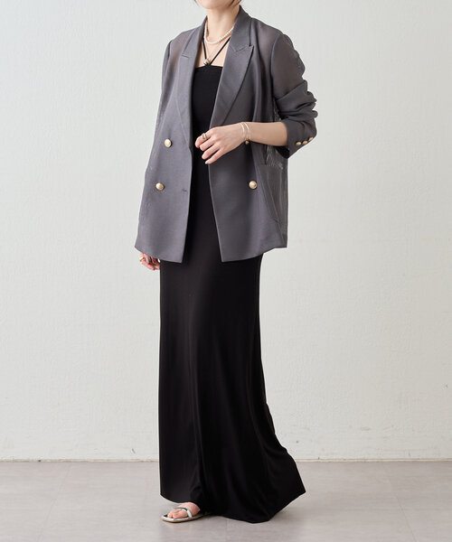 SHENERY（シーナリー）の「メッシュジャケット（テーラードジャケット・レディース・ベージュ/ネイビー/グレー・FREE）」の9枚目の写真