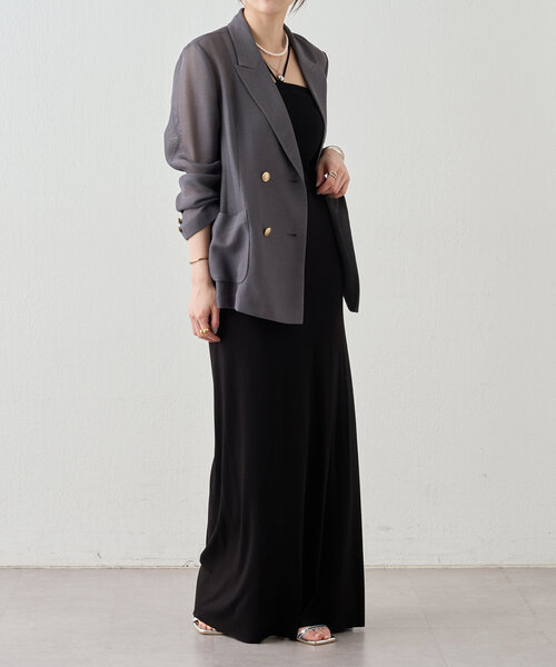 SHENERY（シーナリー）の「メッシュジャケット（テーラードジャケット・レディース・ベージュ/ネイビー/グレー・FREE）」の14枚目の写真